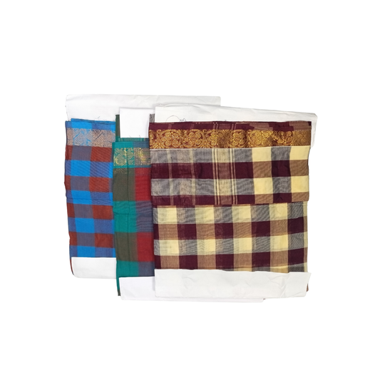Aachi Sarees Checked 9 yards 8mtrs