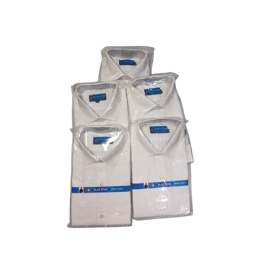 Blue Star white Shrits ( Half Hand )