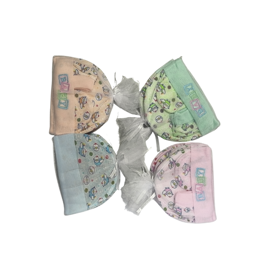 Born Baby Cap Set (1-Cap, 1 set-hand gloves, 1 set-Feet shorts)
