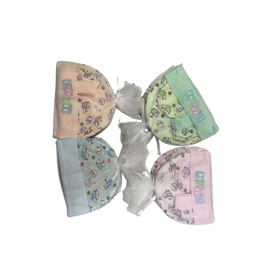 Born Baby Cap Set (1-Cap, 1 set-hand gloves, 1 set-Feet shorts)