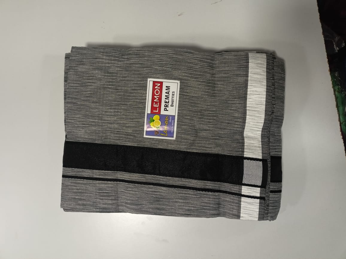 Lemon Black & Grey Dhottis