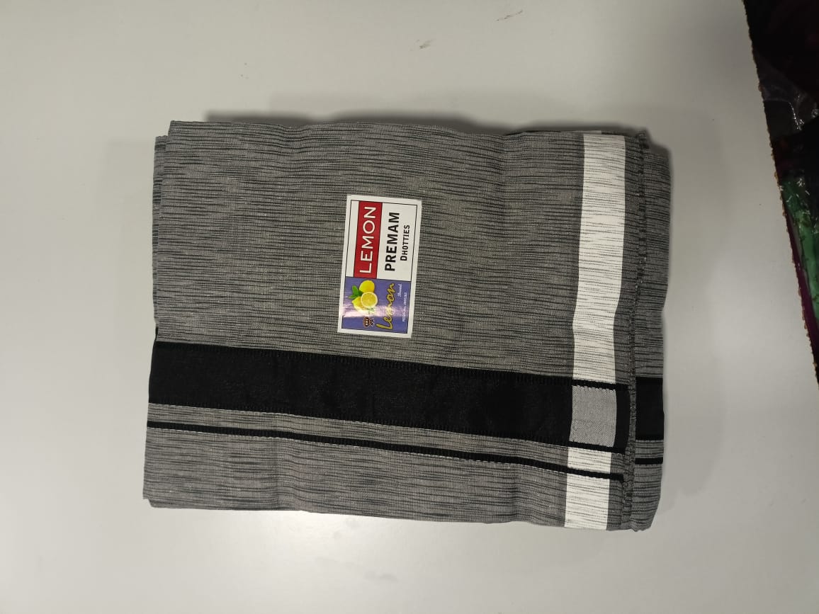 Lemon Black & Grey Dhottis