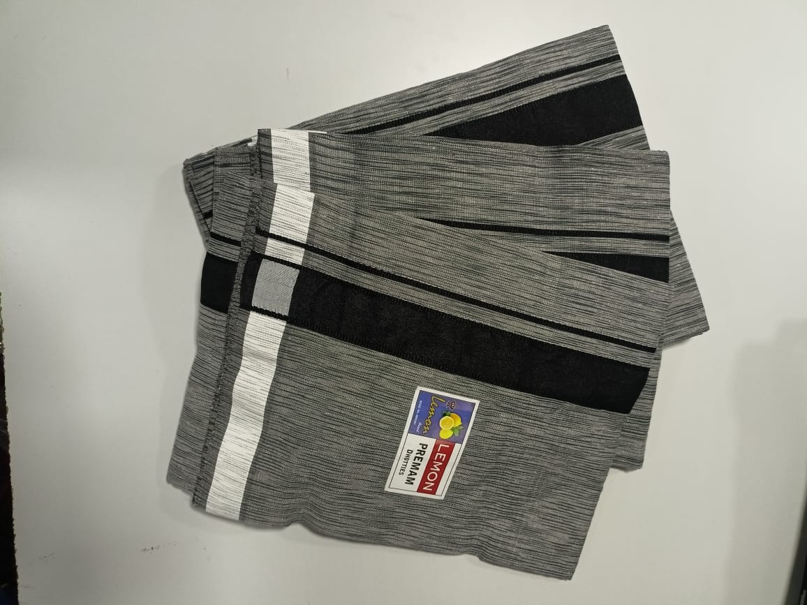 Lemon Black & Grey Dhottis